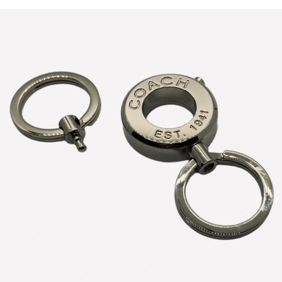 COACH Vintage Stainless Steel Signature Valet Keychain Fob Purse Bag Charm NWOT - Picture 1 of 3